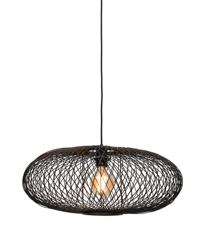 Hanglamp Cango Bamboe Ellipse Black - Ø60 by GOOD&MOJO