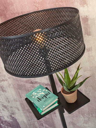 Vloerlamp Java shelves Bamboe zwart by GOOD&MOJO