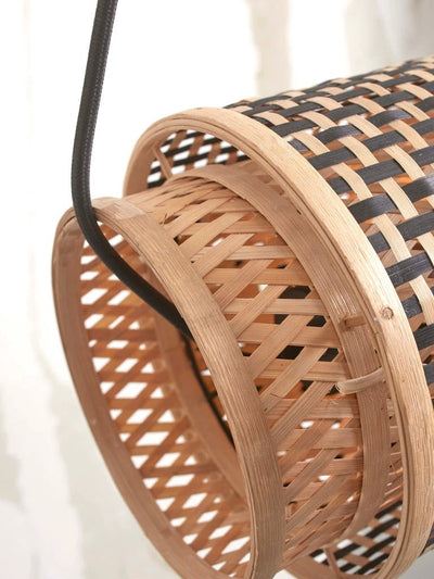 Hanglamp Bhutan Bamboe cilinder - zwart/naturel by GOOD&MOJO