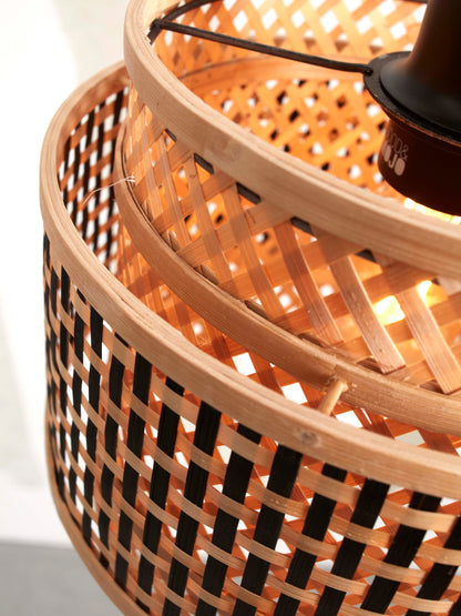 Hanglamp Bhutan - Bamboe/Zwart - Ø25cm - depauwwonen