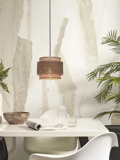 Hanglamp Bhutan - Bamboe/Zwart - Ø25cm by GOOD&MOJO