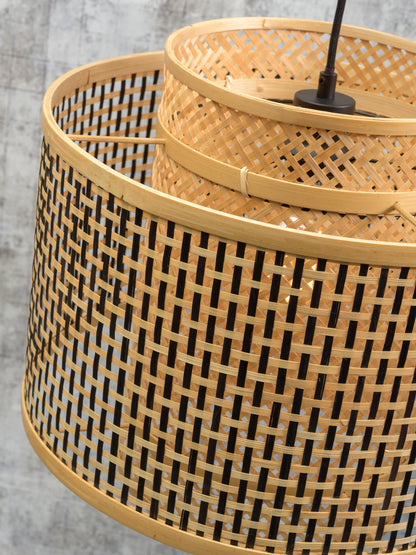 Hanglamp Bhutan - Bamboe/Zwart - Ø40cm - depauwwonen