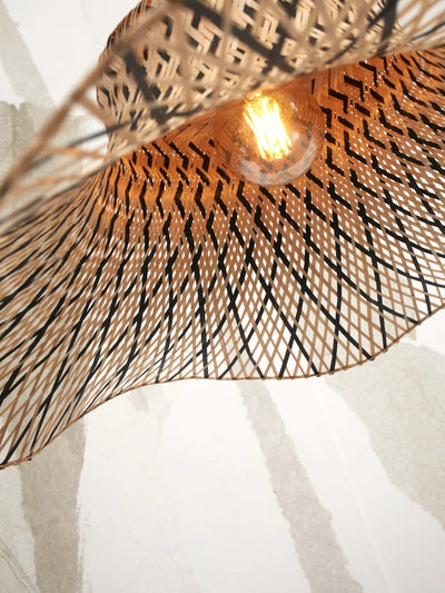 Hanglamp Ibiza - Bamboe/Zwart - 50x50x15cm by GOOD&MOJO