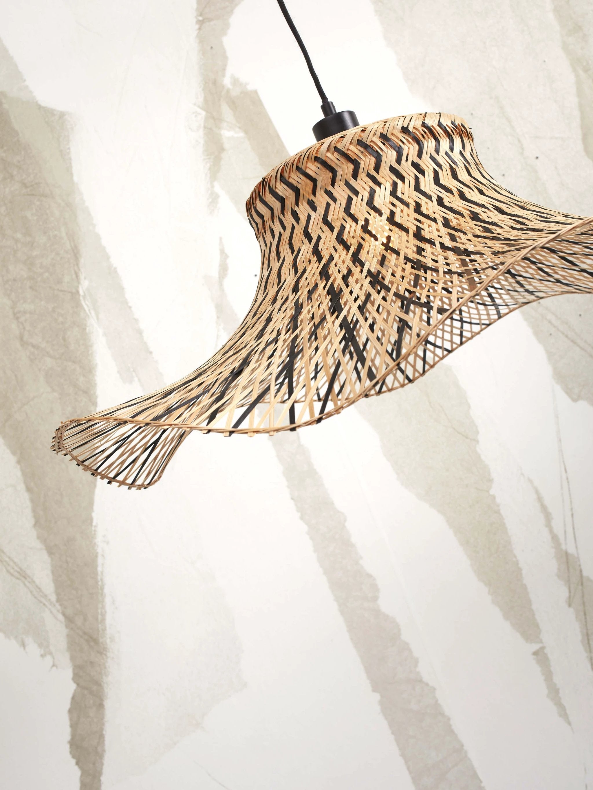 Hanglamp Ibiza - Bamboe/Zwart - 50x50x15cm by GOOD&MOJO