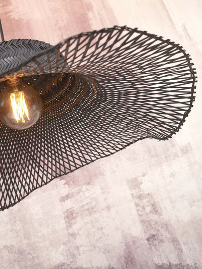 Hanglamp Ibiza - Bamboe Zwart - 50x50x15cm by GOOD&MOJO