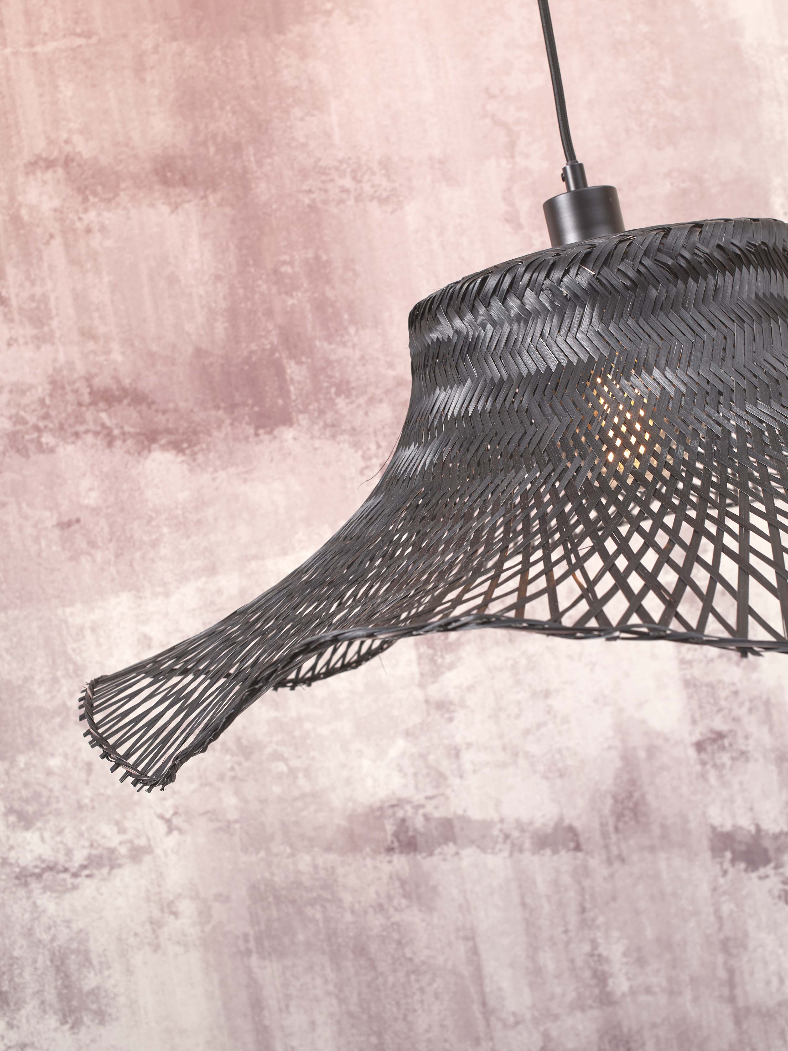 Hanglamp Ibiza - Bamboe Zwart - 50x50x15cm - depauwwonen