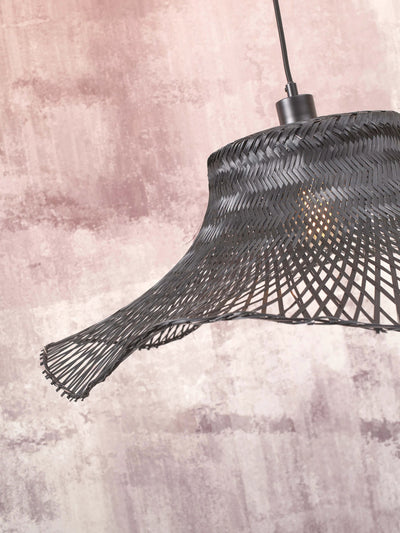 Hanglamp Ibiza - Bamboe Zwart - 50x50x15cm by GOOD&MOJO