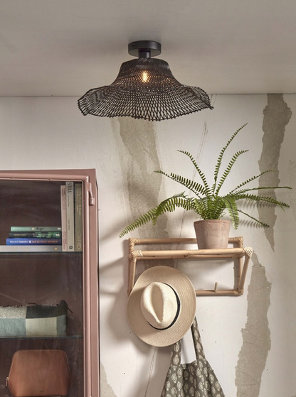 Plafondlamp Ibiza - Zwart Bamboe - 50x50x20cm - depauwwonen