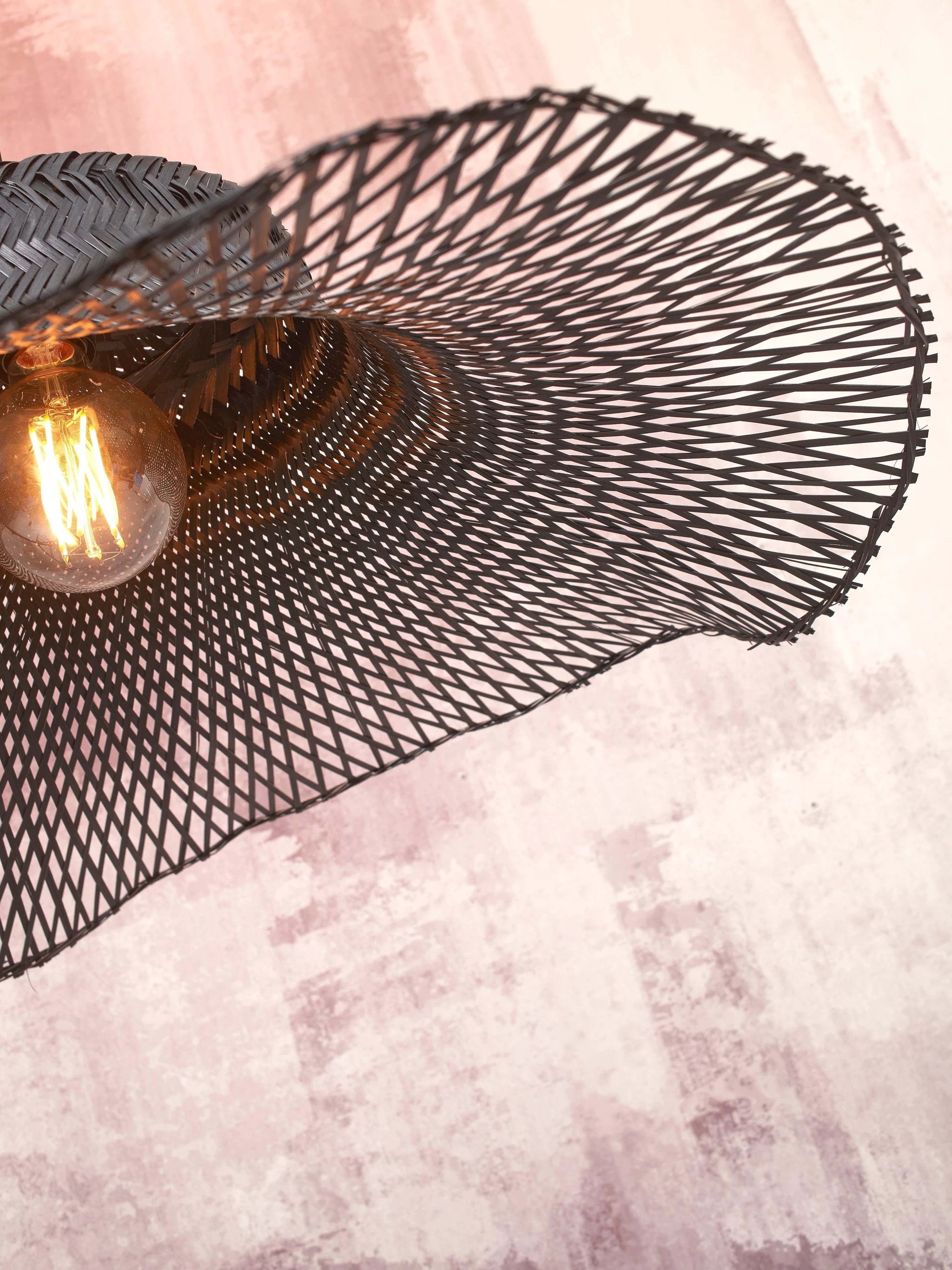 Plafondlamp Ibiza - Zwart Bamboe - 65x65x25cm by GOOD&MOJO