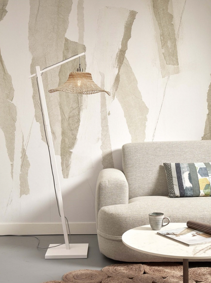 Vloerlamp Ibiza - Bamboe Wit/Naturel - 68x50x150cm - depauwwonen