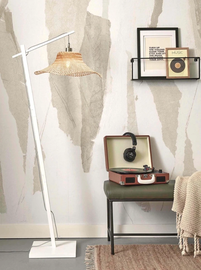 Vloerlamp Ibiza - Bamboe Wit/Naturel - 68x50x150cm by GOOD&MOJO