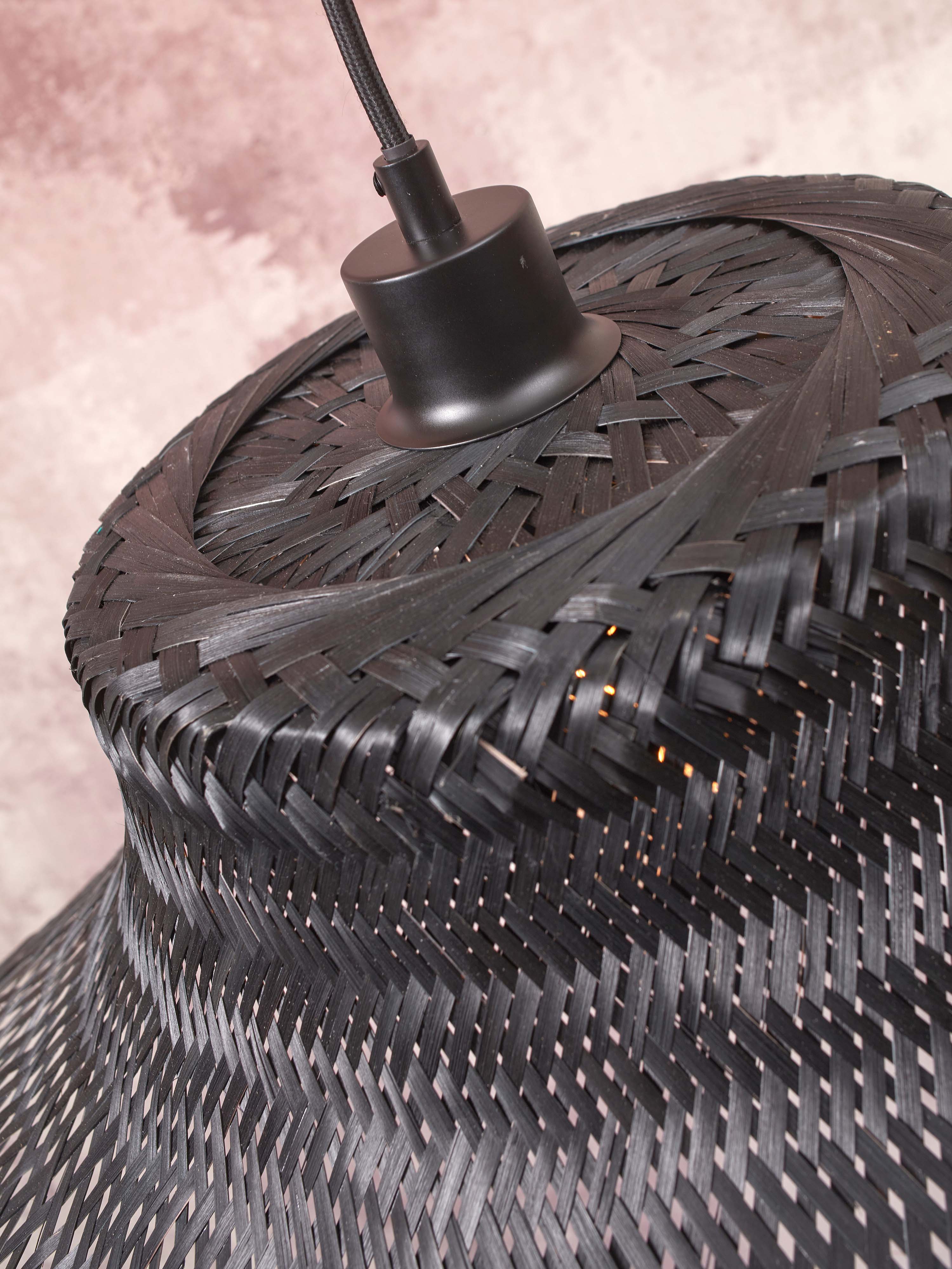 Vloerlamp Ibiza - Bamboe Zwart - 68x50x150cm - depauwwonen