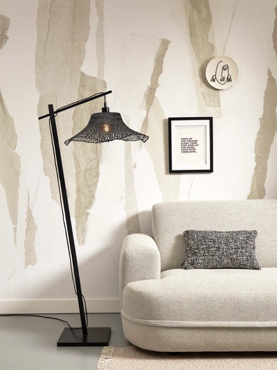 Vloerlamp Ibiza - Bamboe Zwart - 68x50x150cm by GOOD&MOJO