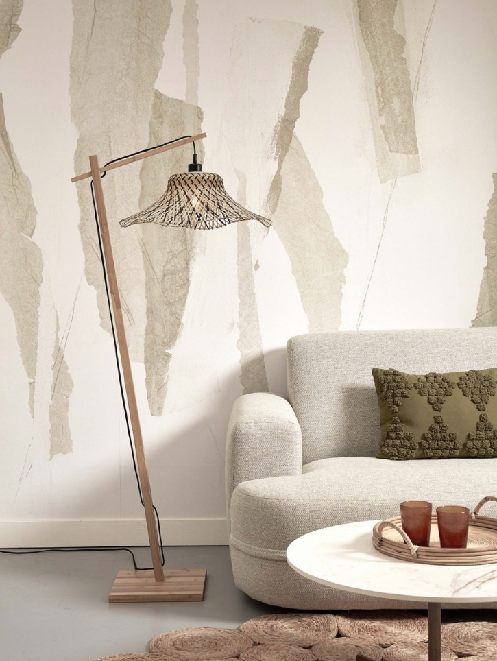 Vloerlamp Ibiza - Bamboe/Zwart - 68x50x150cm - depauwwonen