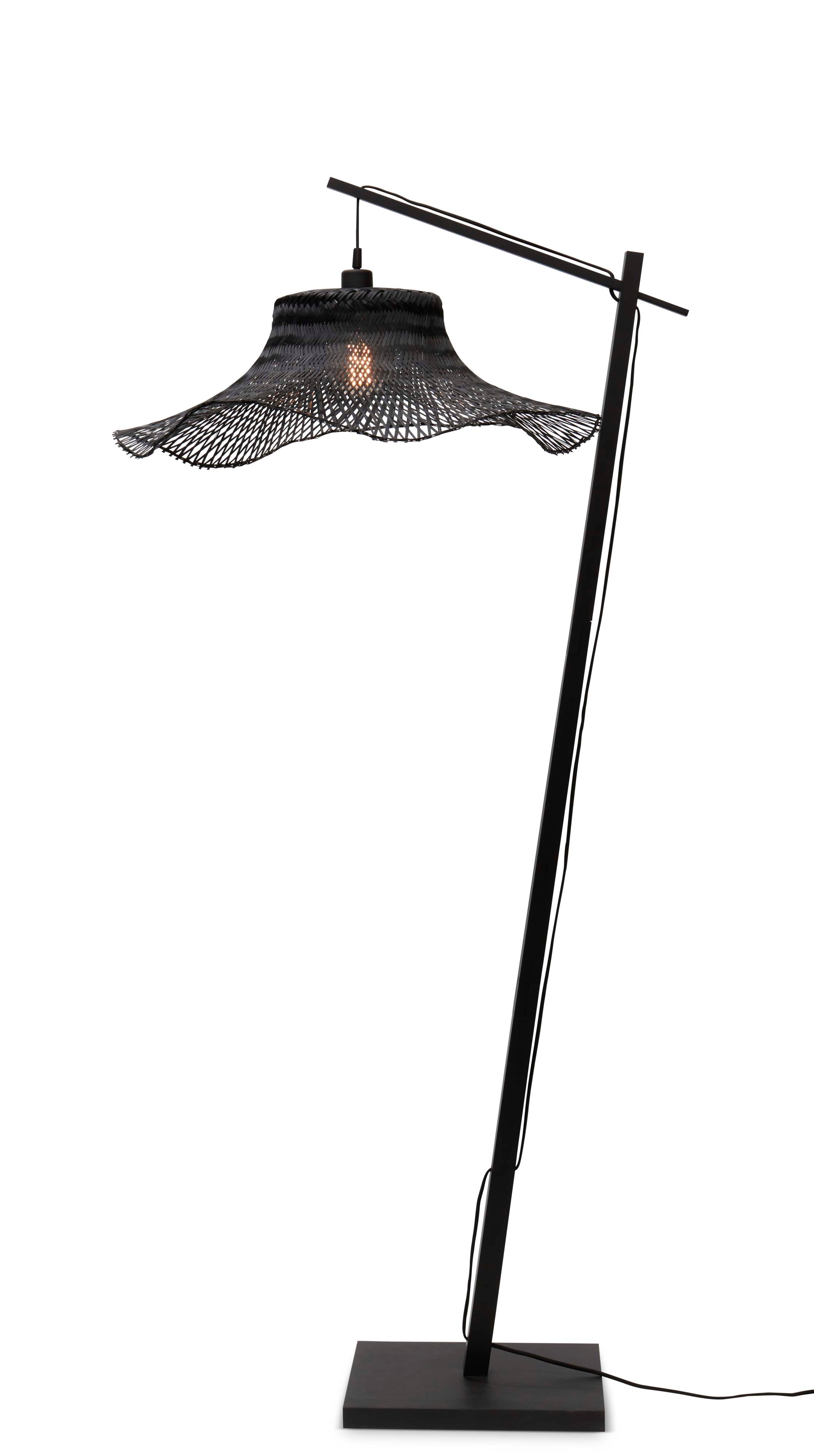 Vloerlamp Ibiza - Bamboe Zwart - 83x65x176cm - depauwwonen