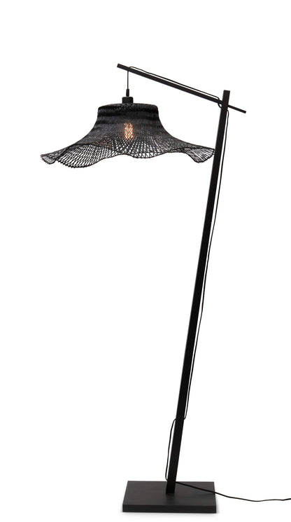 Vloerlamp Ibiza - Bamboe Zwart - 83x65x176cm - depauwwonen