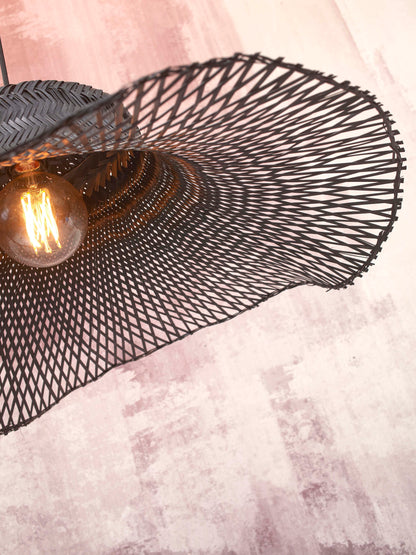 Vloerlamp Ibiza - Bamboe Zwart - 83x65x176cm - depauwwonen