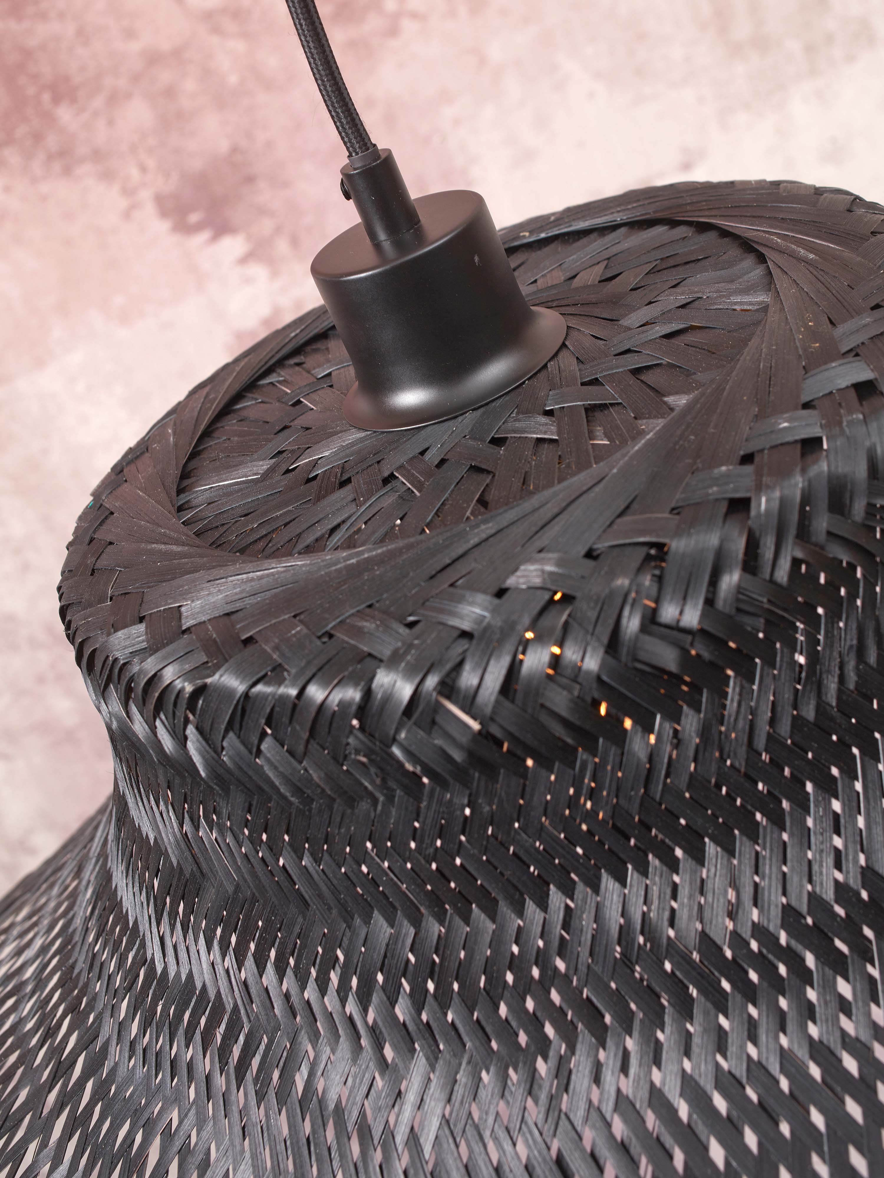 Vloerlamp Ibiza - Bamboe Zwart - 83x65x176cm - depauwwonen