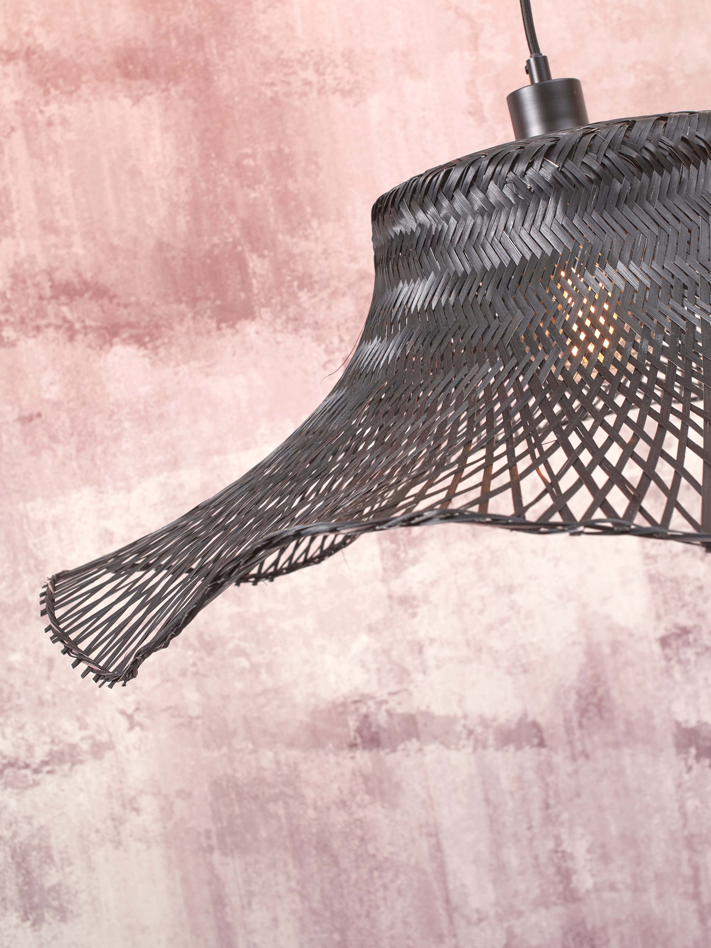 Vloerlamp Ibiza - Bamboe Zwart - 83x65x176cm - depauwwonen