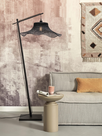 Vloerlamp Ibiza - Bamboe Zwart - 83x65x176cm - depauwwonen