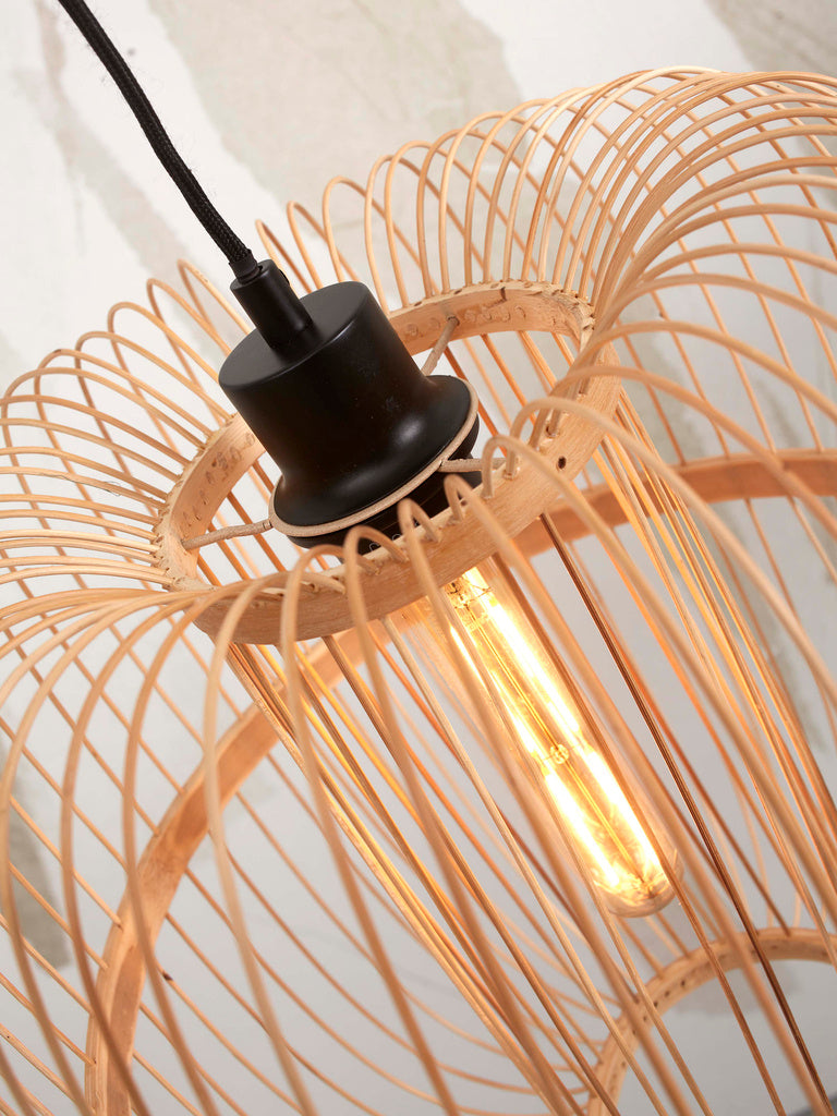 Vloerlamp Hokkaido - Bamboe Wit/Naturel - 63x36x176cm - depauwwonen