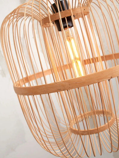 Vloerlamp Hokkaido - Bamboe Wit/Naturel - 63x36x176cm by GOOD&MOJO