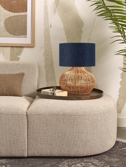 Tafellamp Kalahari - Denim/Rotan - Ø32cm - depauwwonen