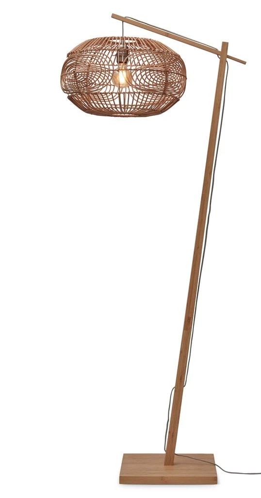 Vloerlamp Madeira - Bamboe/Rotan - 74x48x176cm by GOOD&MOJO