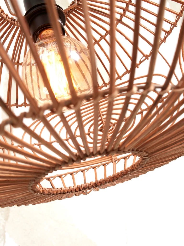 Vloerlamp Madeira - Bamboe Wit/Rotan - 74x48x176cm by GOOD&MOJO