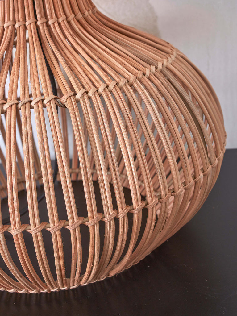 Tafellamp Kalahari - Lichtgrijs/Rotan - Ø32cm - depauwwonen