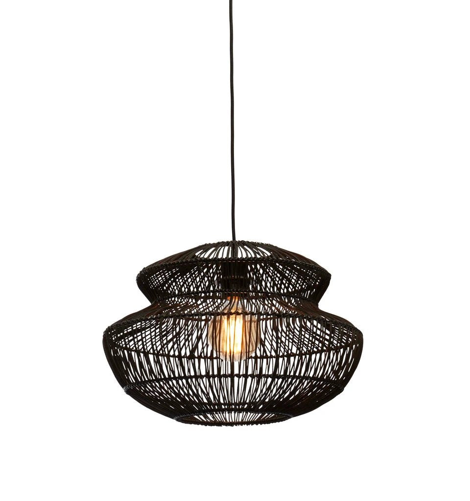 Hanglamp Zanzibar - Rotan Zwart - Ø40x30cm by GOOD&MOJO