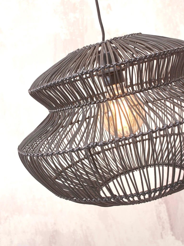 Hanglamp Zanzibar - Rotan Zwart - Ø40x30cm by GOOD&MOJO