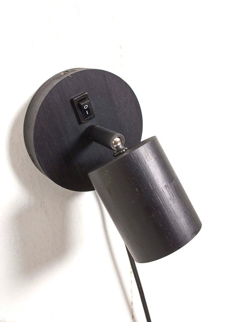 Wandlamp Java - Bamboe Zwart - Ø12cm by GOOD&MOJO