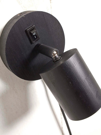 Wandlamp Java - Bamboe Zwart - Ø12cm by GOOD&MOJO