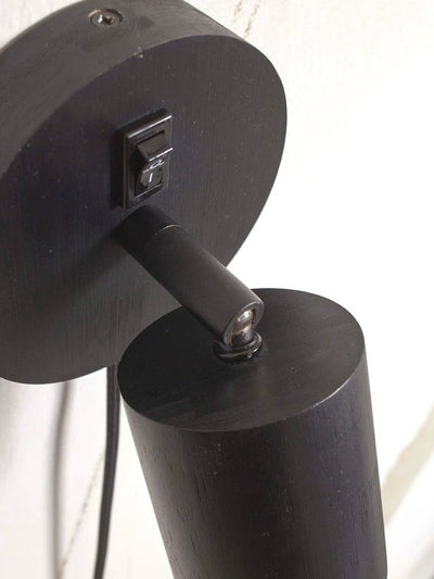 Wandlamp Java - Bamboe Zwart - Ø12cm by GOOD&MOJO