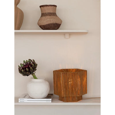 Tafellamp Panama - Donkerbruin - 26x28x26cm by GOOD&MOJO