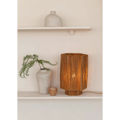 Tafellamp Panama - Donkerbruin - 26x28x26cm by GOOD&MOJO