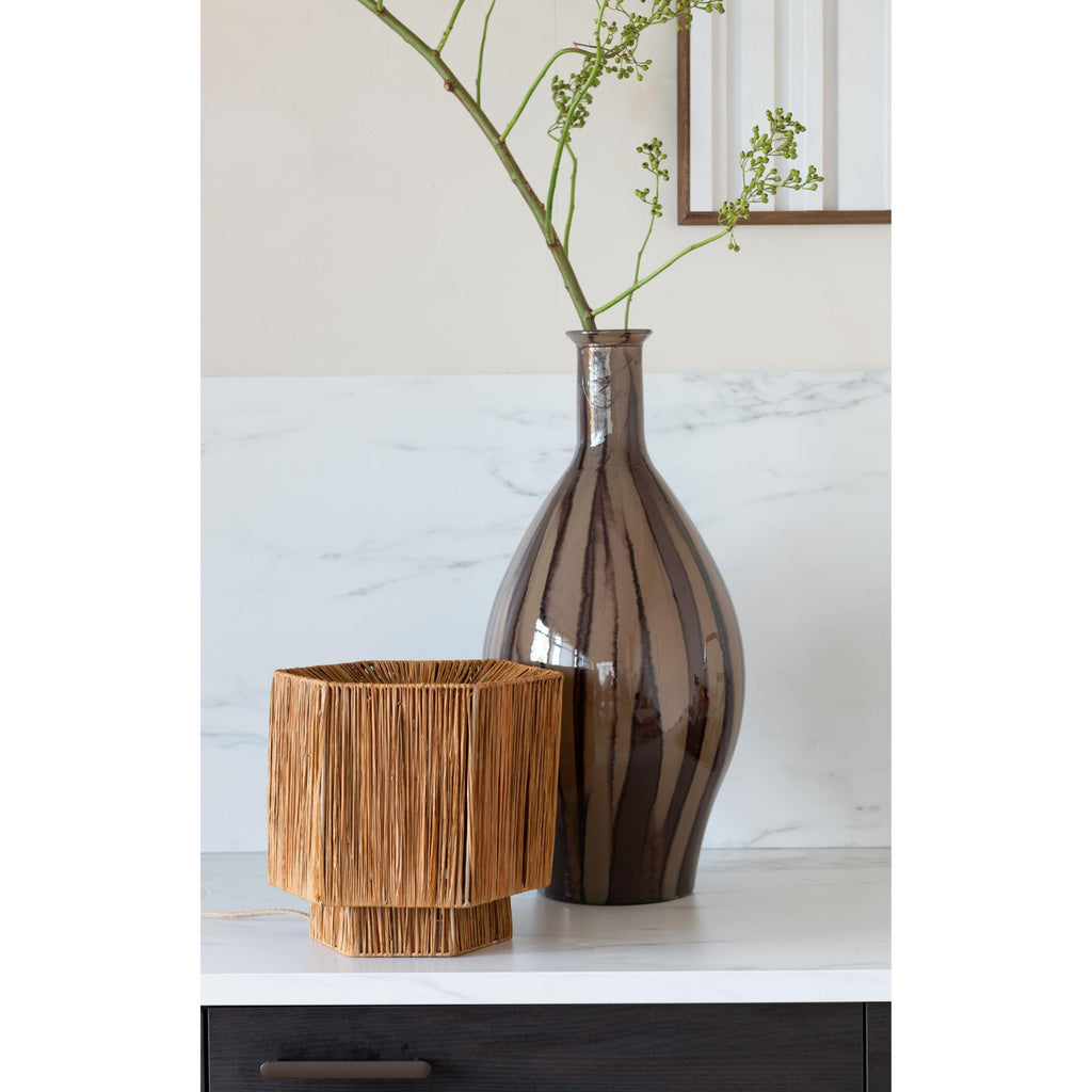 Tafellamp Panama - Donkerbruin - 26x28x26cm - depauwwonen