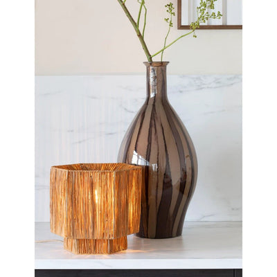 Tafellamp Panama - Donkerbruin - 26x28x26cm by GOOD&MOJO