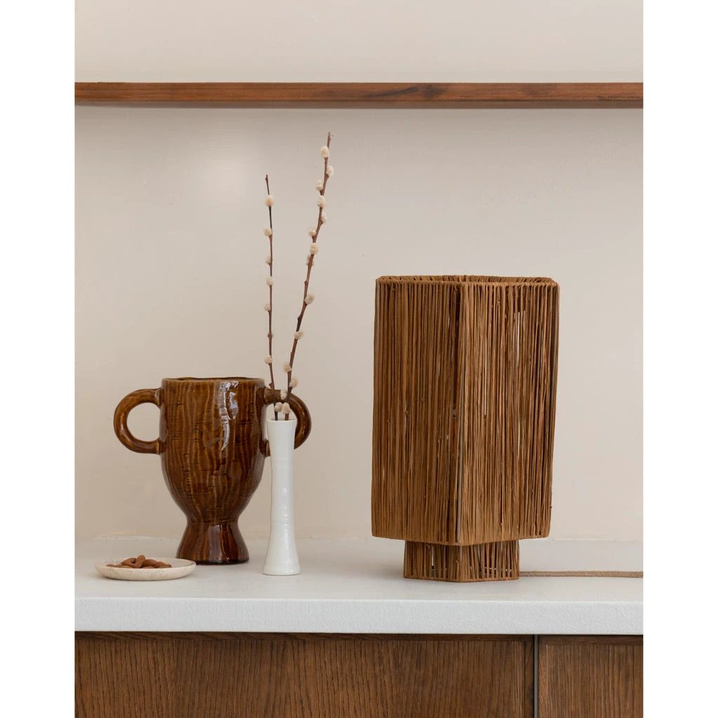 Tafellamp Panama - Donkerbruin - 36x24x36cm by GOOD&MOJO