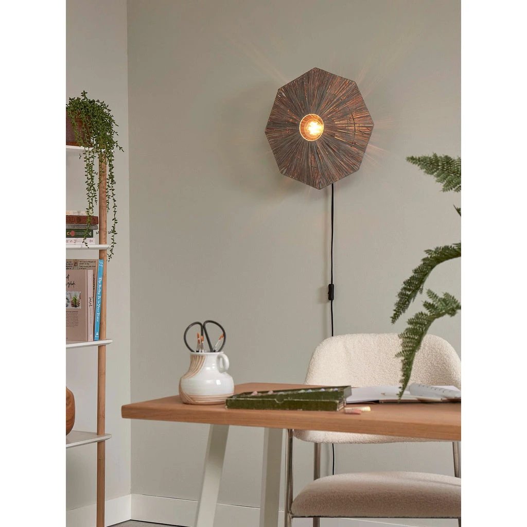 Wandlamp Panama - Donker grijs - 45x7x45cm by GOOD&MOJO