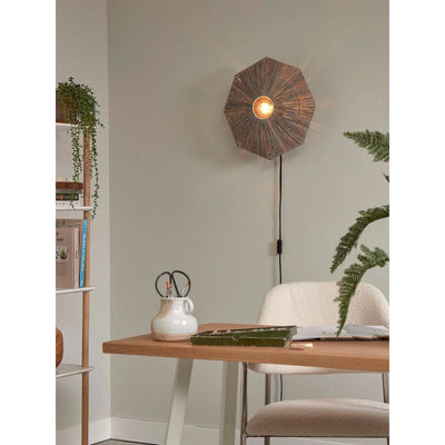 Wandlamp Panama - Donker grijs - 45x7x45cm by GOOD&MOJO