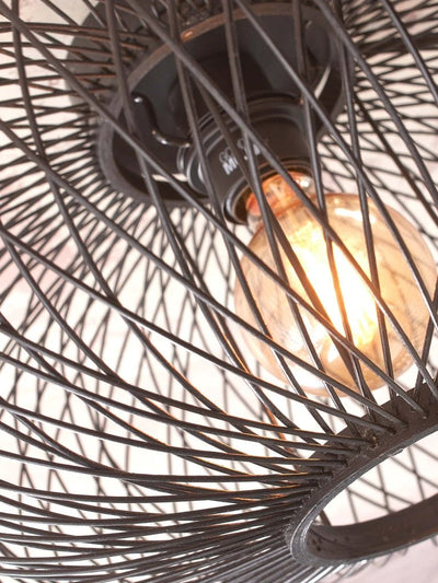 Plafondlamp Cango Bamboe Ellips zwart - S by GOOD&MOJO