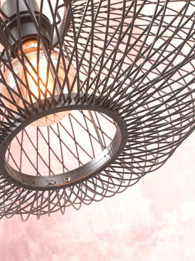 Plafondlamp Cango Bamboe Ellips zwart - S by GOOD&MOJO