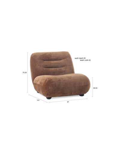Fauteuil Wyatt Velours Cognac by Dutchbone