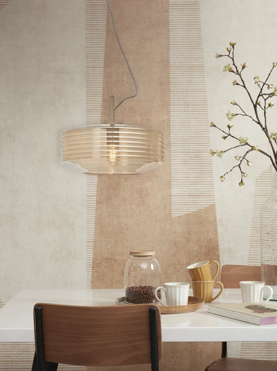 Hanglamp glas Verona geribbeld, amber by it's about RoMi