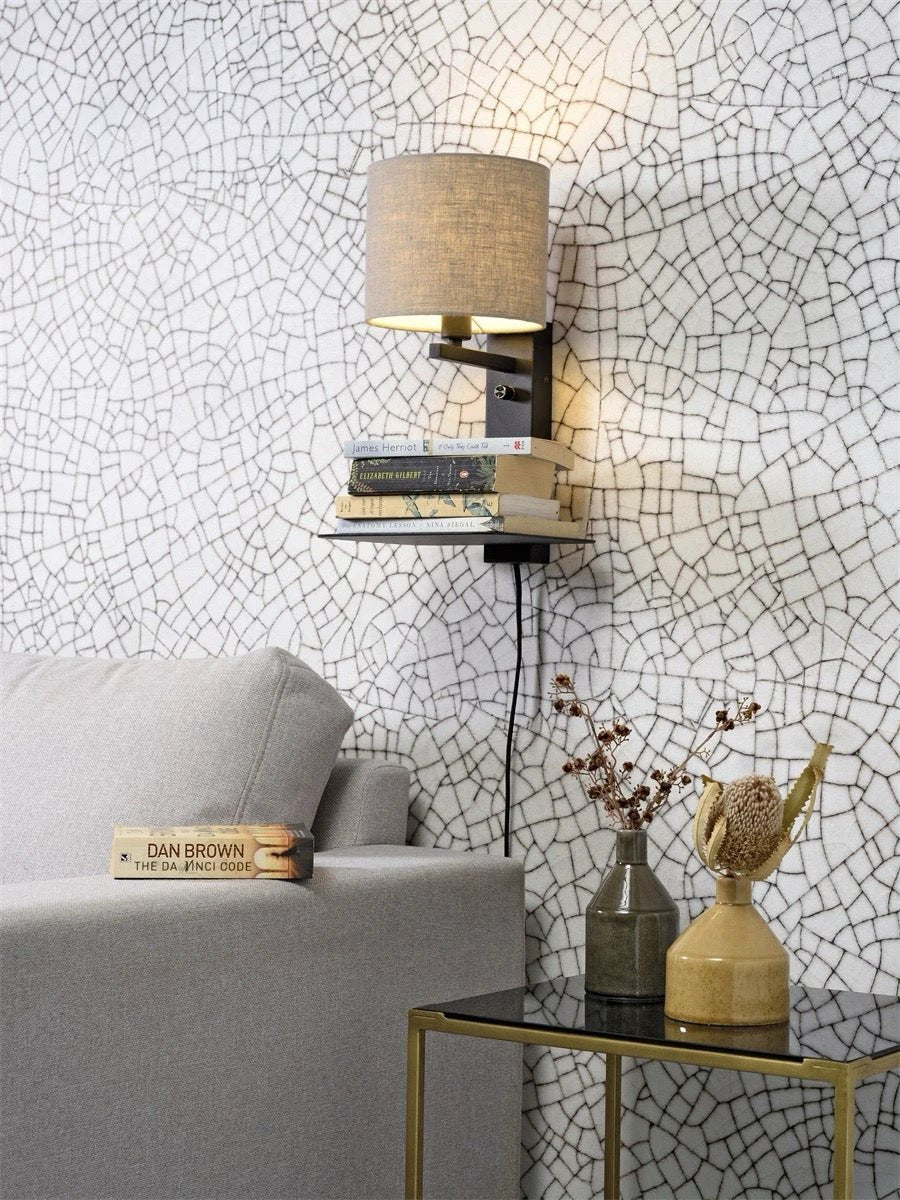 Wandlamp Florence - Taupe/Zwart - 24x22x42cm by it's about RoMi