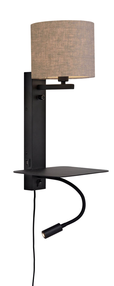 Wandlamp Florence - Taupe/Zwart - 24x22x52cm by it's about RoMi