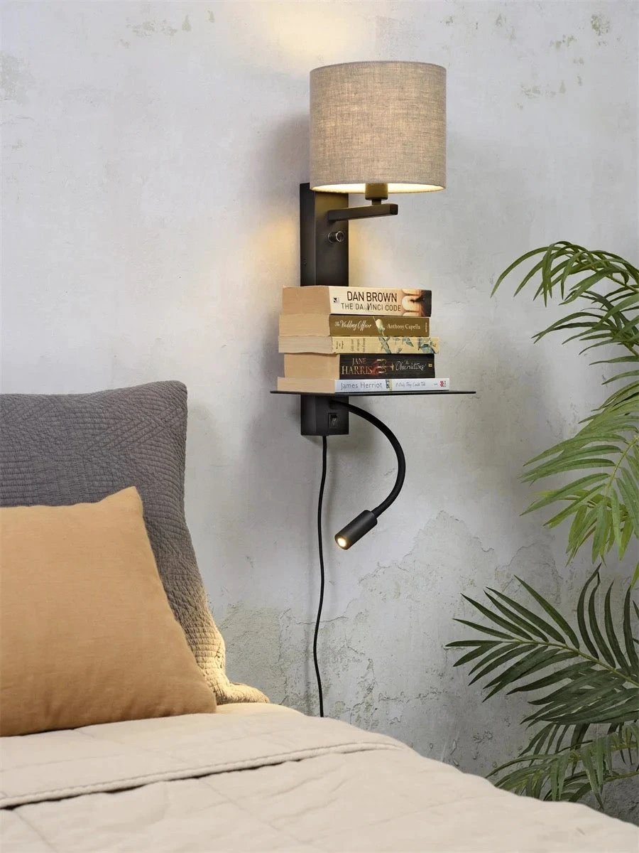 Wandlamp Florence - Taupe/Zwart - 24x22x52cm by it's about RoMi