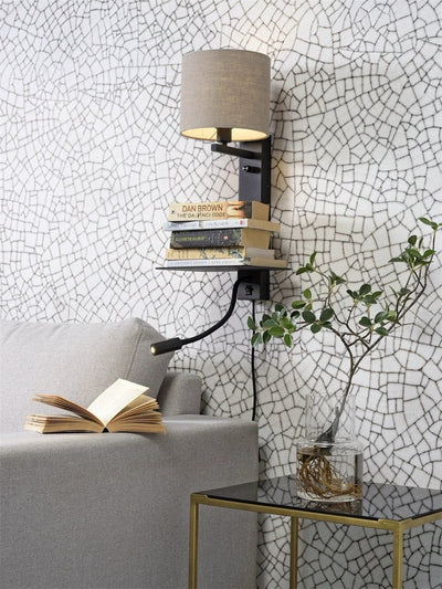 Wandlamp Florence - Taupe/Zwart - 24x22x52cm by it's about RoMi